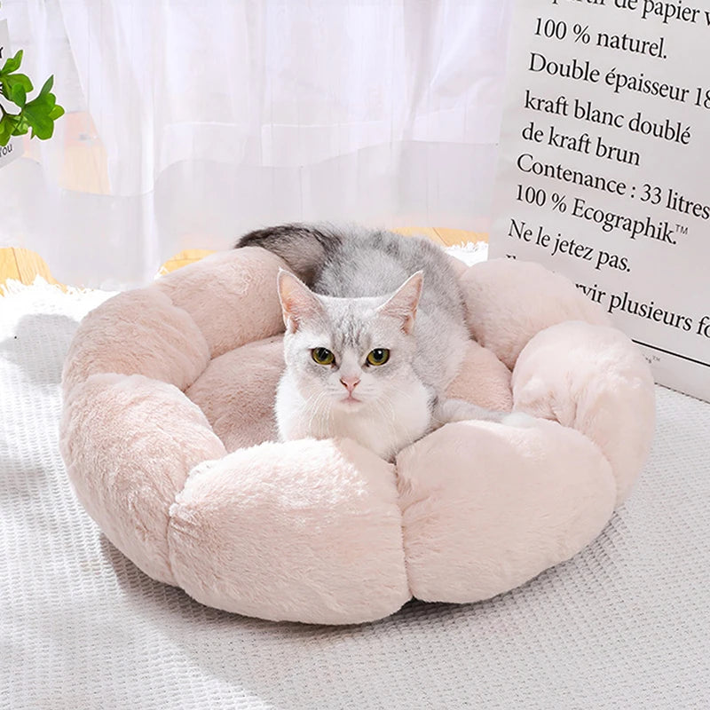 Cama Suave con Flores para Mascotas