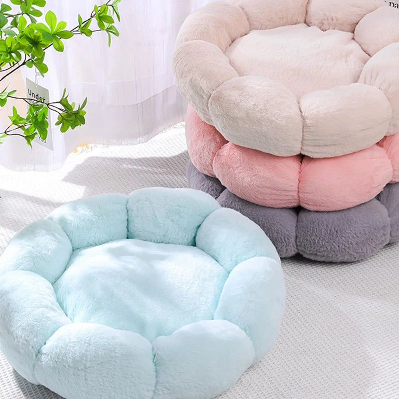 Cama Suave con Flores para Mascotas