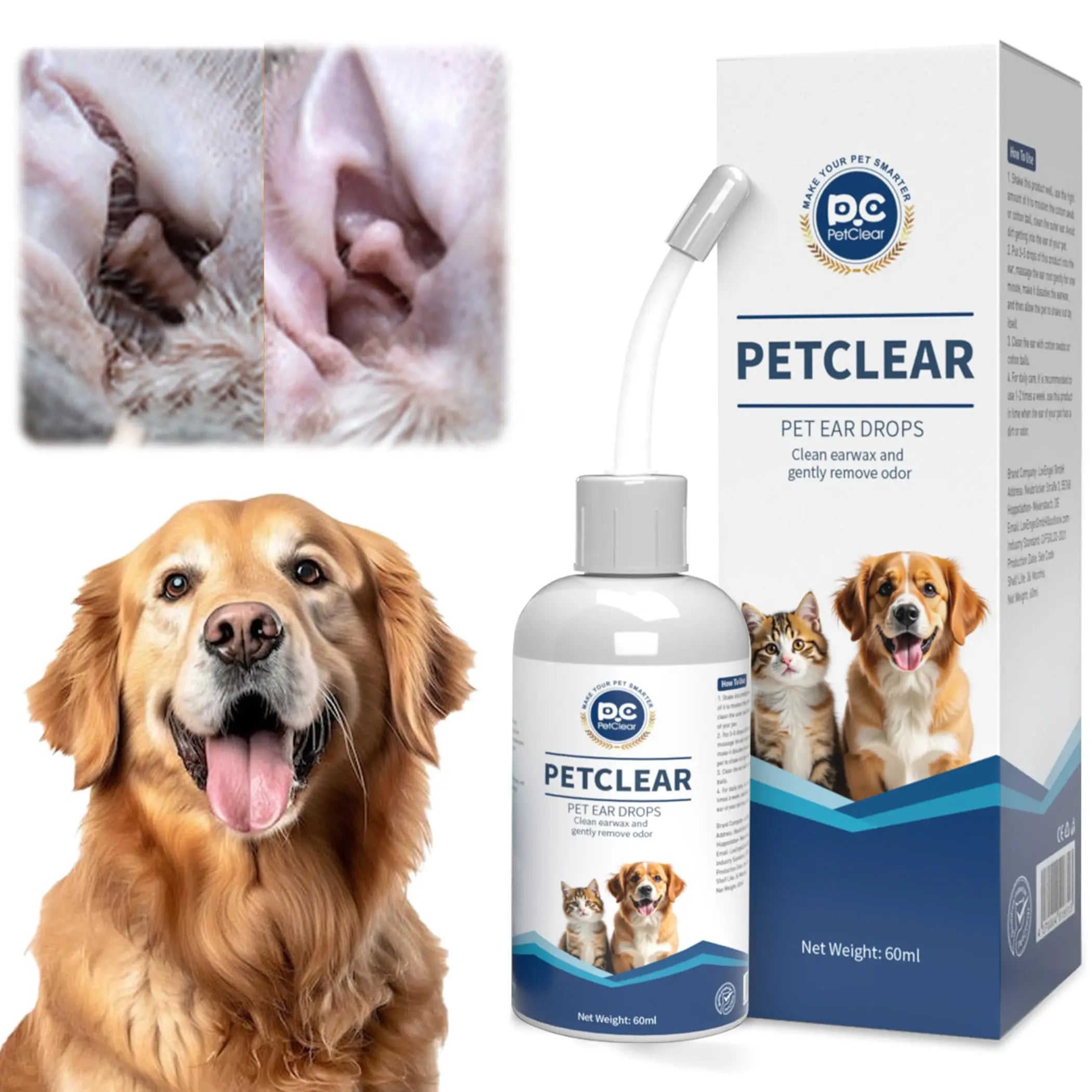 PetClear 60ml Gotas Naturales para Oídos